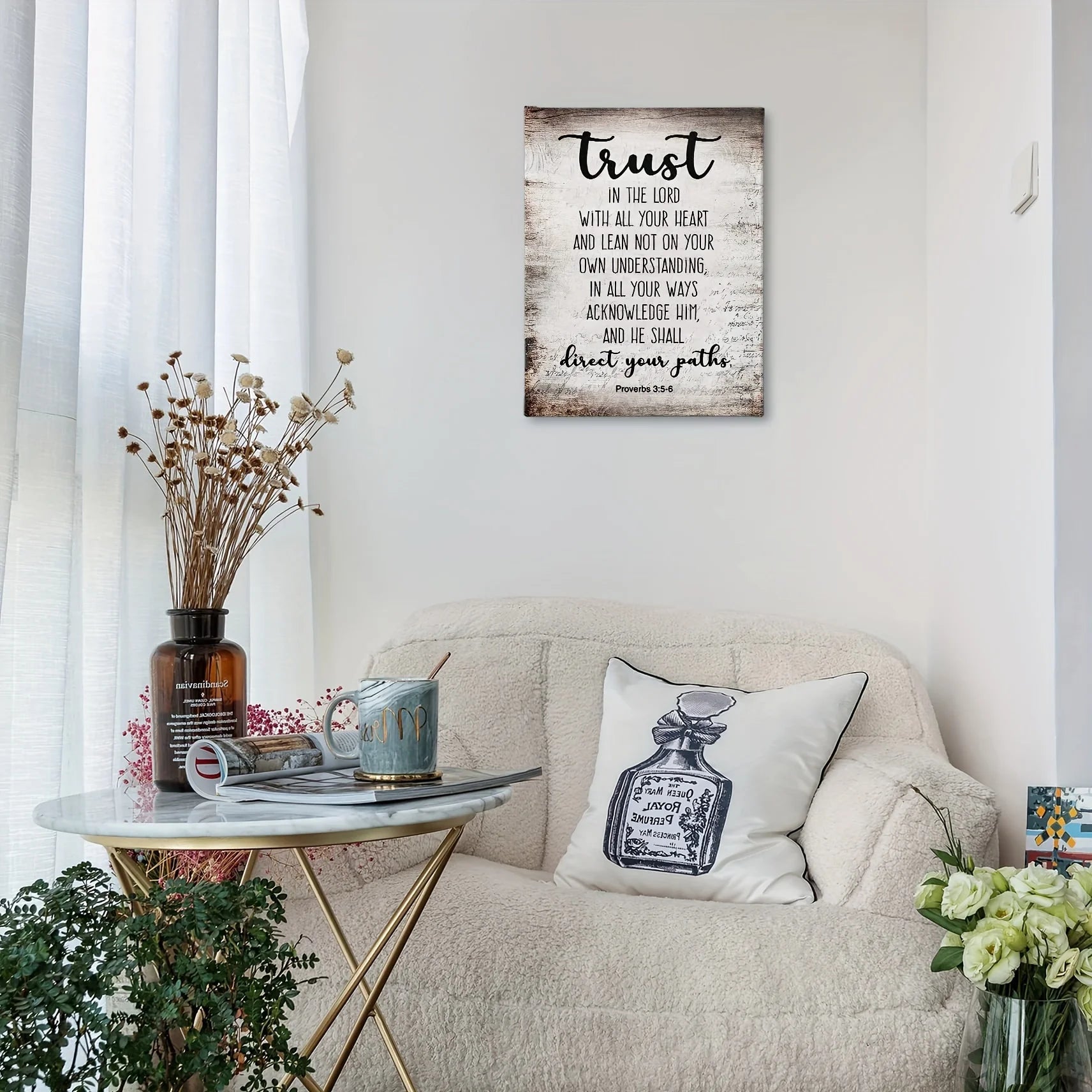 Bible Verses Wall Decoration Christian Canvas Painting for Home Office Church Horizontal Rectangle - Cheerful Home Finds
