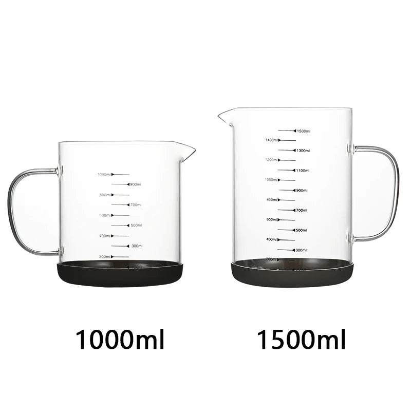 YWDL 1/1.5L Glass Measuring Cup With Handle Large Capacity - Cheerful Home Finds