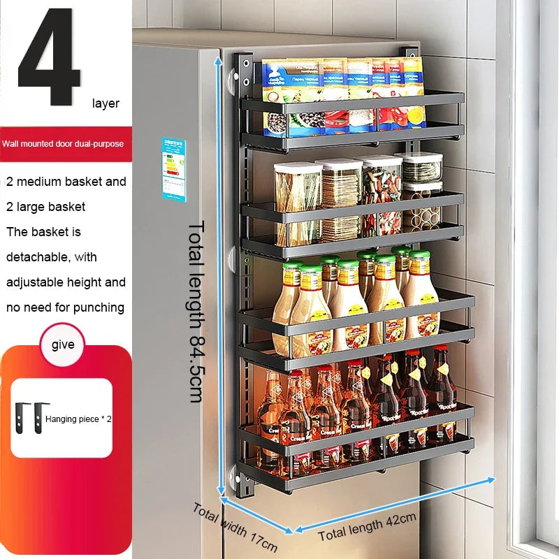 Wall Mount Storage Rack Kitchen Spice Racks Multi-Layer Organizer - Cheerful Home Finds