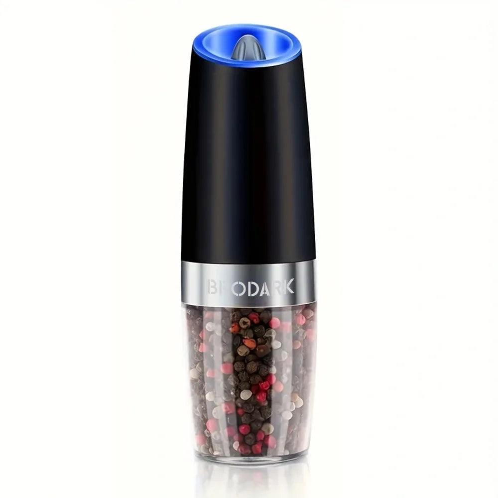 1/2Pcs Gravity Electric Salt And Pepper Grinder Set Battery Powered LED Light One Hand Automatic Operation - Cheerful Home Finds