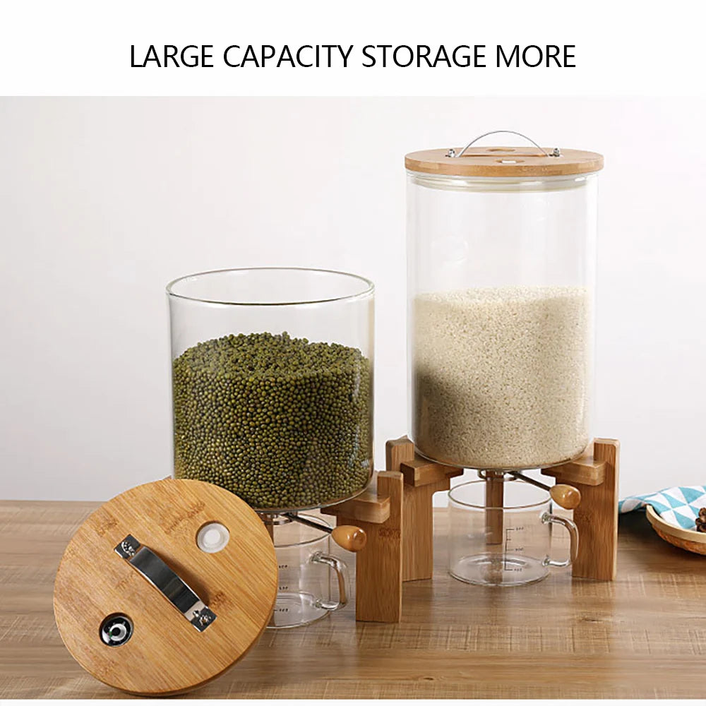 Flour And Cereal Container 5L/7.5L Rice Dispenser Glass Storage - Cheerful Home Finds