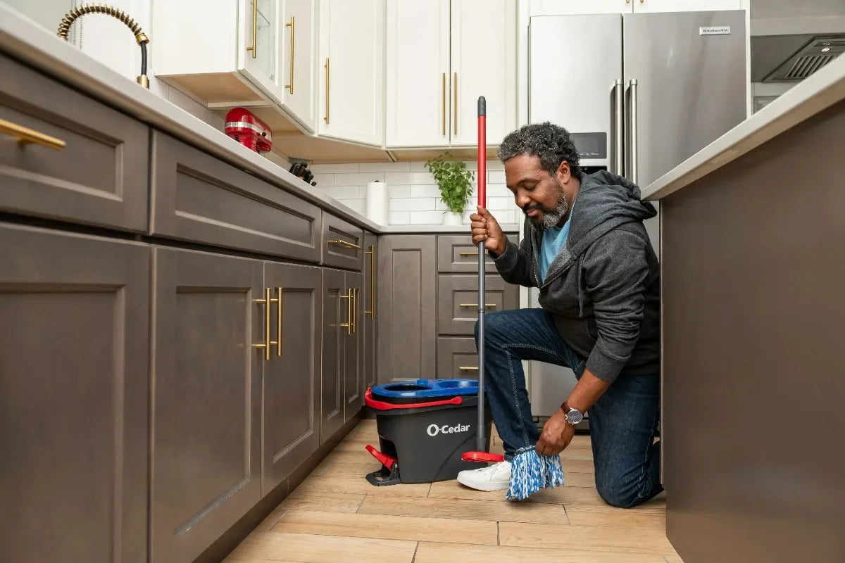 O Cedar RinseClean Clean Water Spin Mop and Bucket System Removes 99 Percent of Bacteria Two Tank Bucket System
