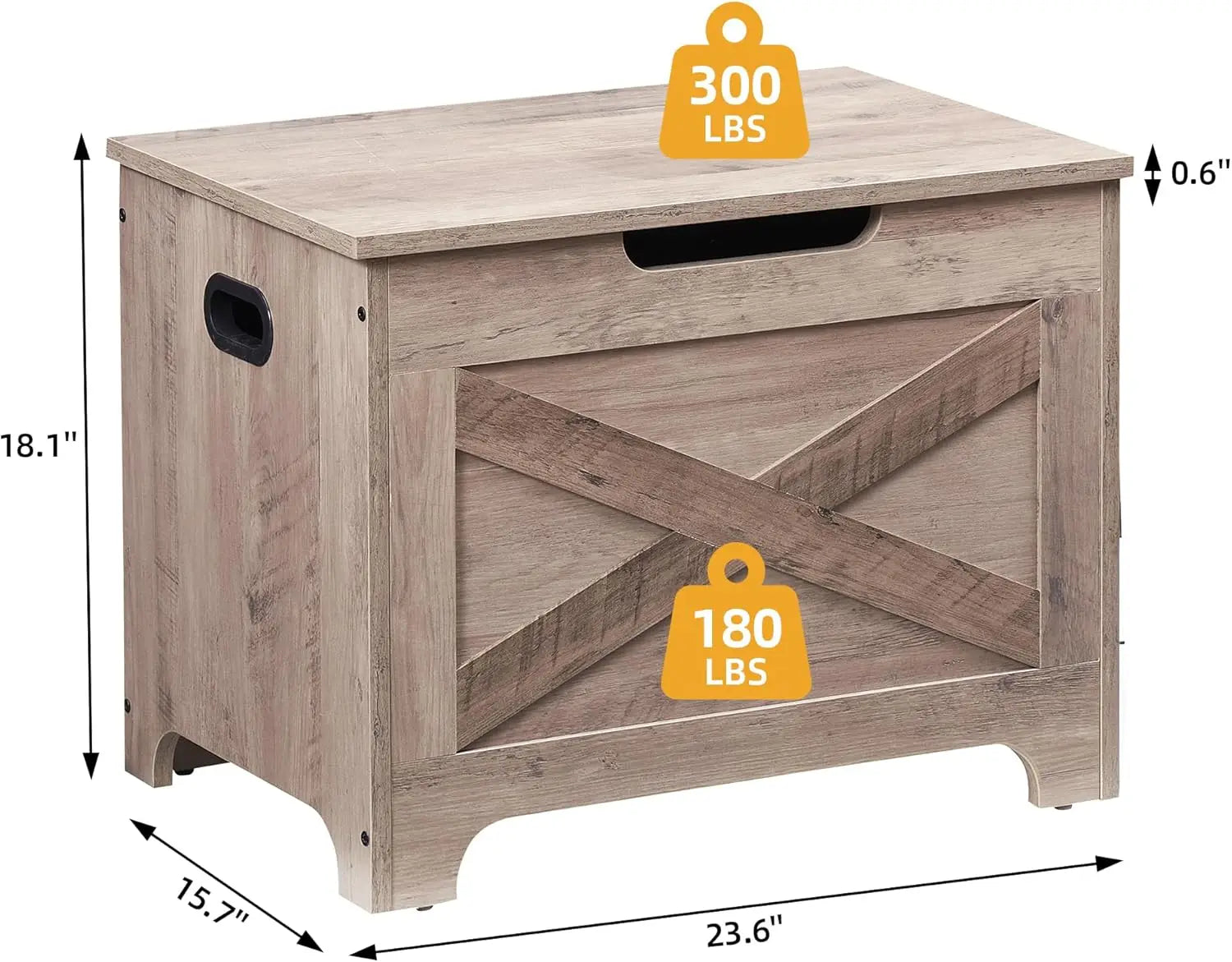 Storage Bench Storage Chest with 2 Safety Hinges Liftable Top - Cheerful Home Finds