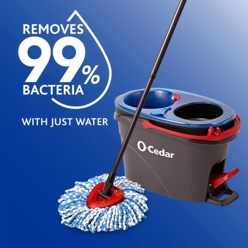 O Cedar RinseClean Clean Water Spin Mop and Bucket System Removes 99 Percent of Bacteria Two Tank Bucket System