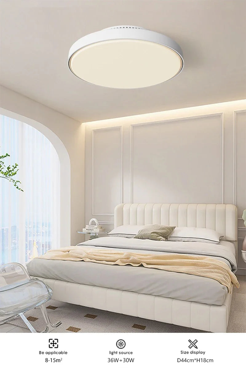 Modern LED Ceiling Fan Light Invisible Leafless Low Decibel Remote Dimming Fan for Bedroom and Living Room - Cheerful Home Finds