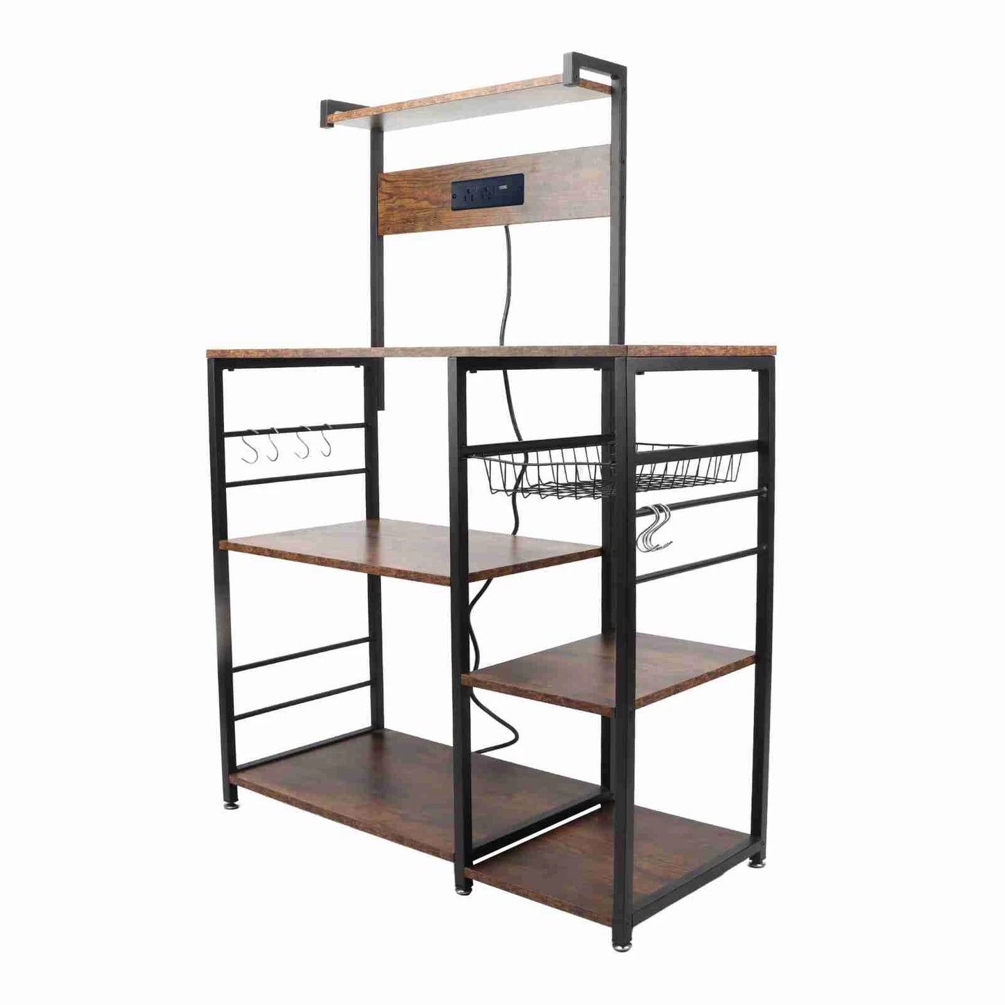 Kitchen Utility Storage Shelf Microwave Oven Stand Coffee Bar Station Rust Resistant Strong Load Bearing Multi Tier for Spices - Cheerful Home Finds
