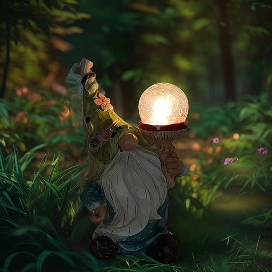 Garden Gnomes Statues Outdoor Decor with Solar Lights - Cheerful Home Finds