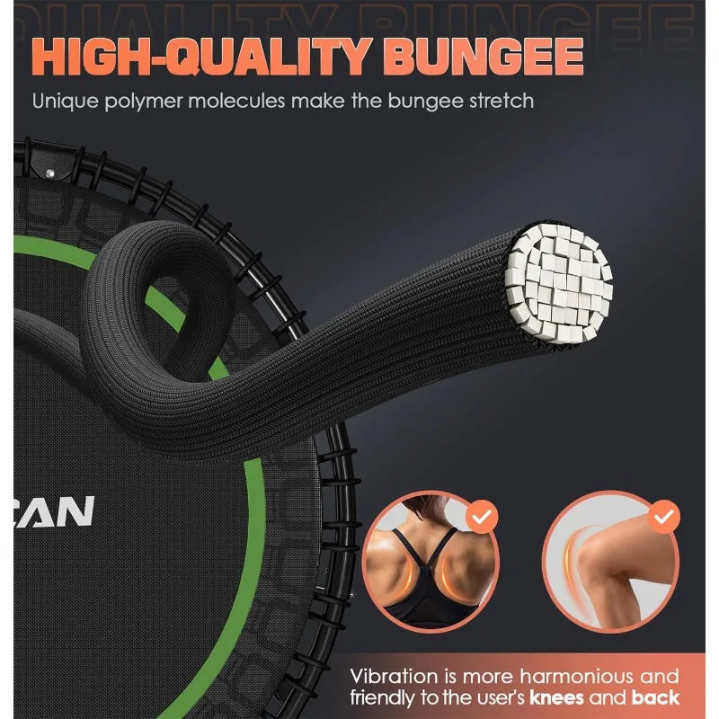 BCAN 550LBS Foldable Mini Trampoline for Adults Fitness - Cheerful Home Finds