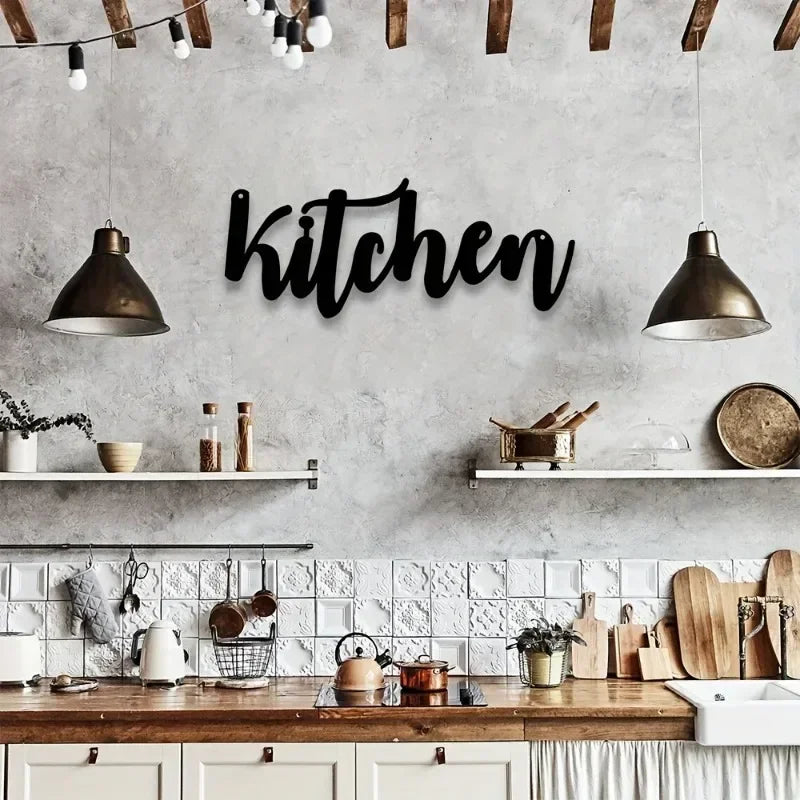 Aesthetic Wall Decoration 1pc Kitchen Letter Metal Art Sign - Cheerful Home Finds