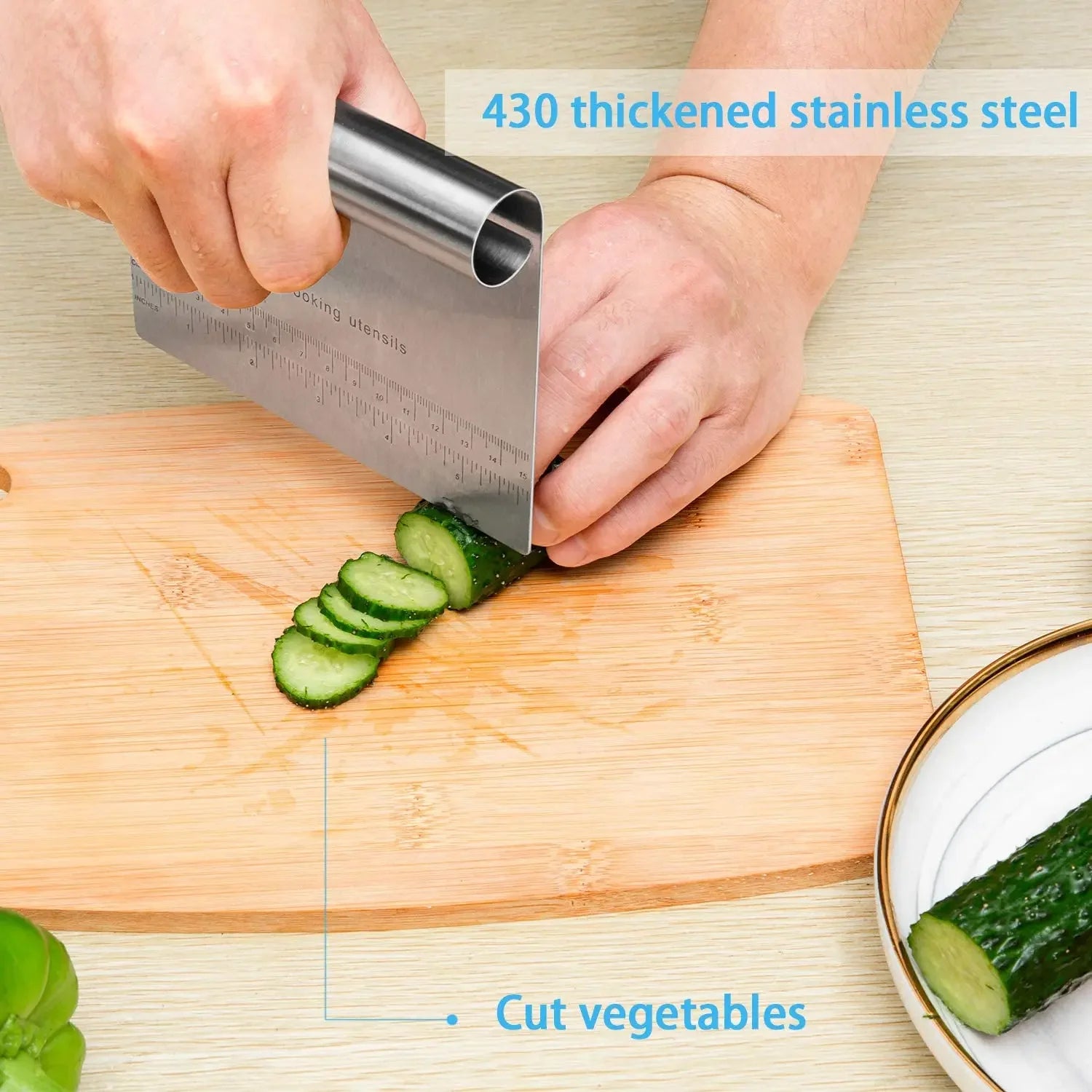 Stainless Steel Cake Scraper Pastry Cutters Edge Tools - Cheerful Home Finds