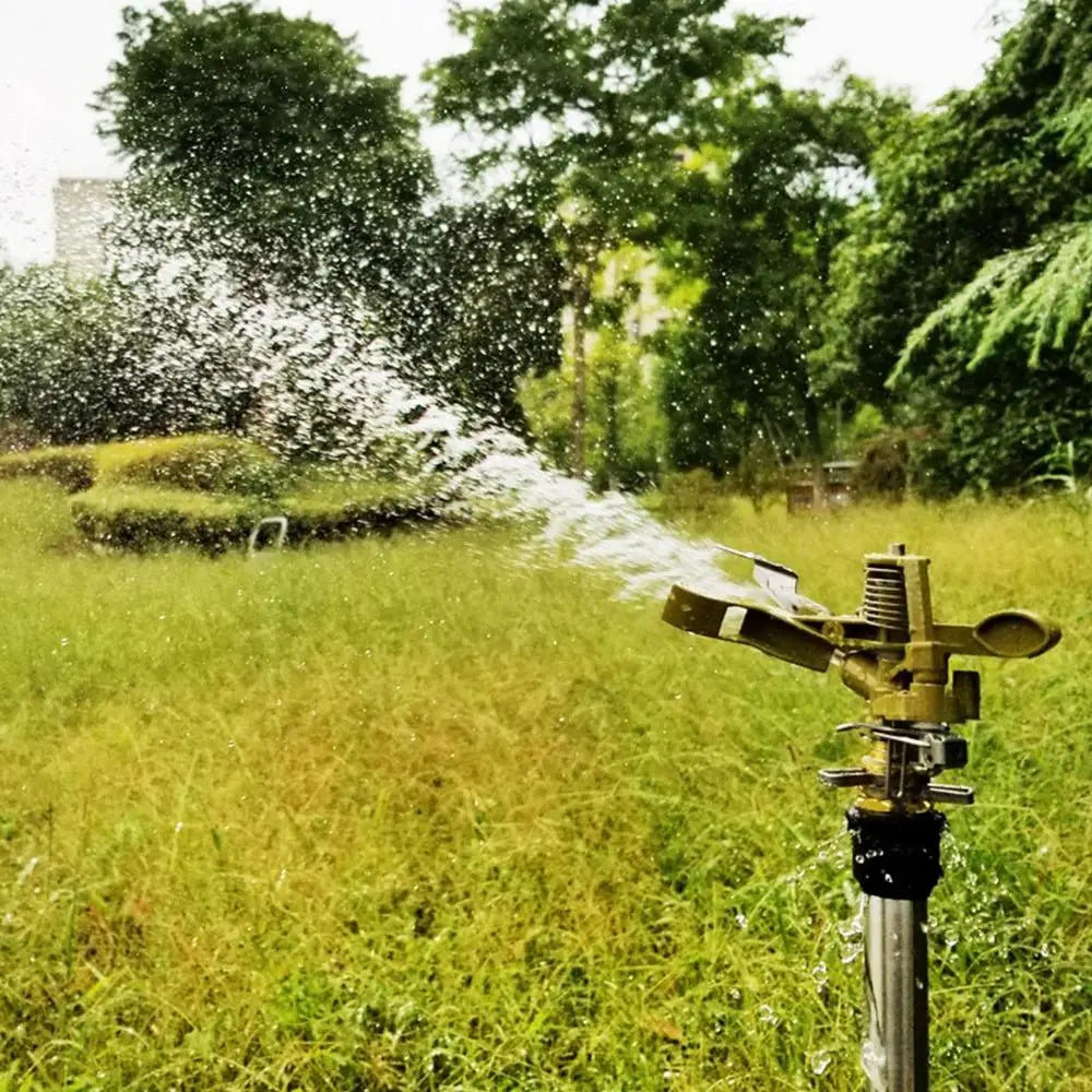 Garden Automatic Rotating Sprinkler Stainless Steel Tripod - Cheerful Home Finds