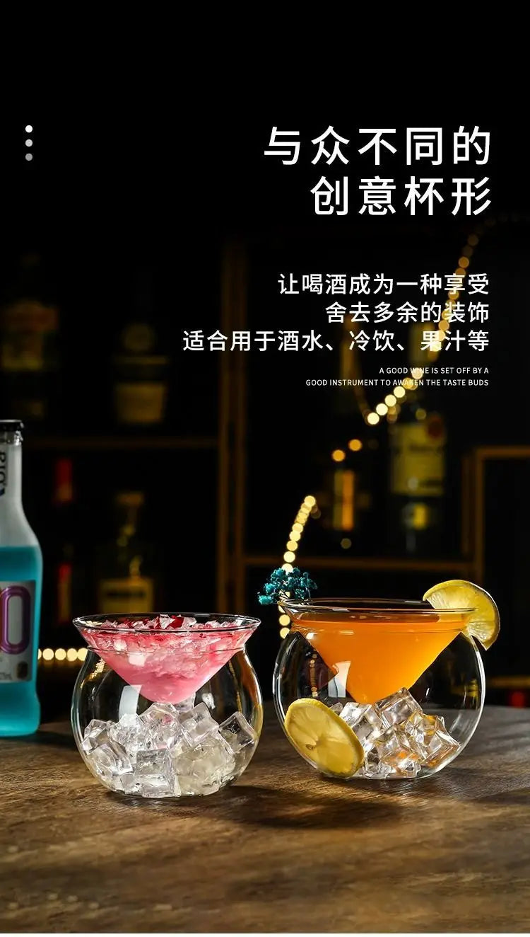 Creative Cocktail Glass High End Influencer Bar Wine Glasses Ins Straw Crystal High Appearance Level Glass