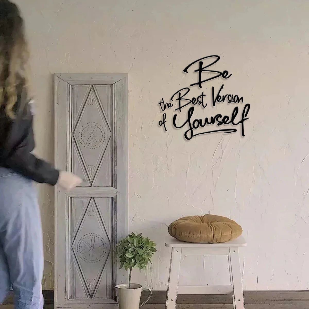 1pc Metal Wall Art with Get Shit Done Quote Black and White - Cheerful Home Finds