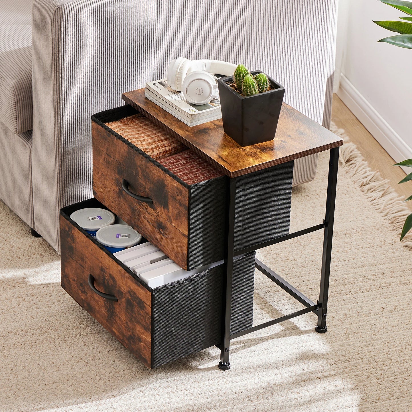 JHK Nightstand Bedside Coffee Sofa Tea Table Storage Chest - Cheerful Home Finds