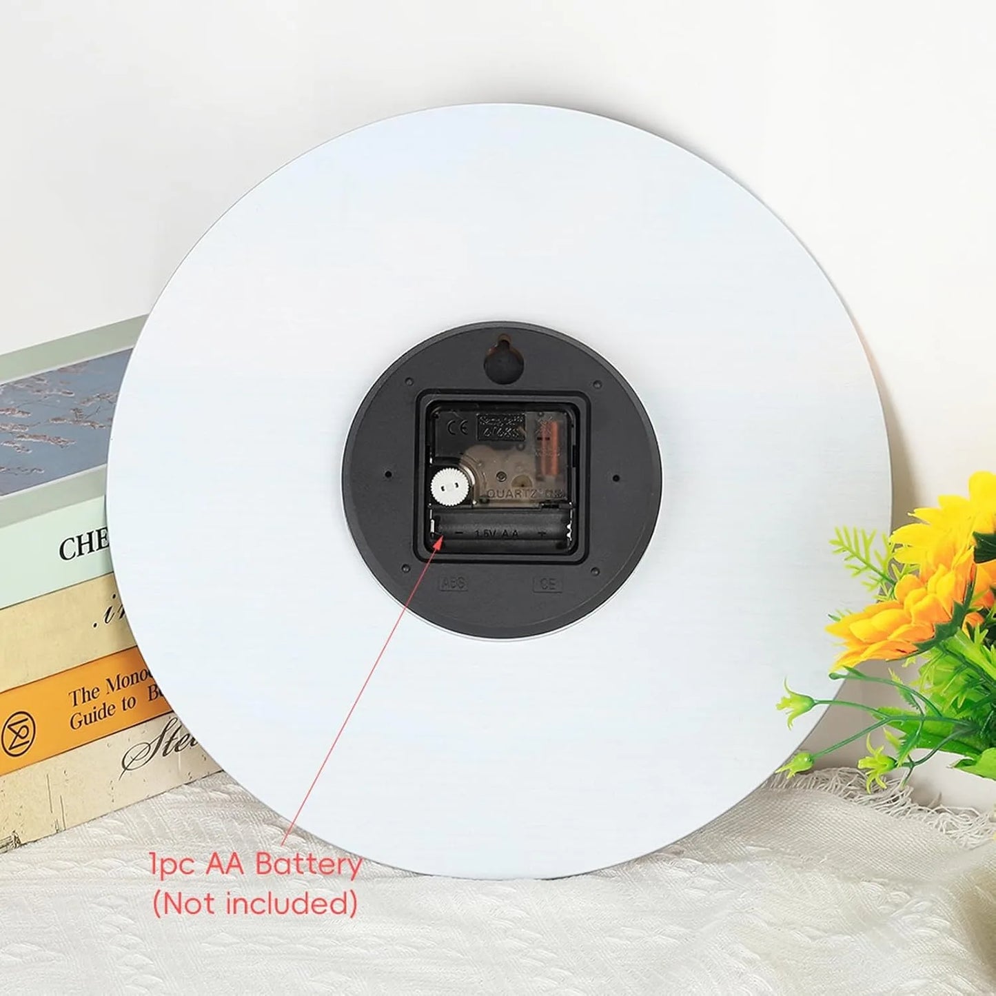 12 Inch Silent Non Ticking Wall Clock Beach Sunrise Glass Battery Operated Analog Clock for Bedroom Living Room Kitchen Office