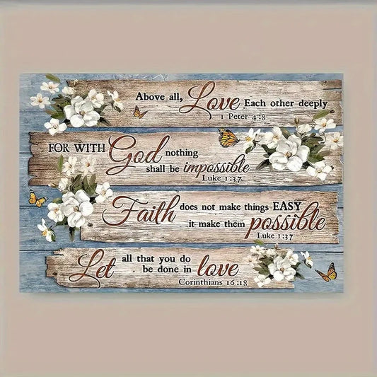 1PC Direct Hanging Christian Bible Verses Flower Print Poster Painting for Living Room Dining Room Bedroom Home Decoration - Cheerful Home Finds