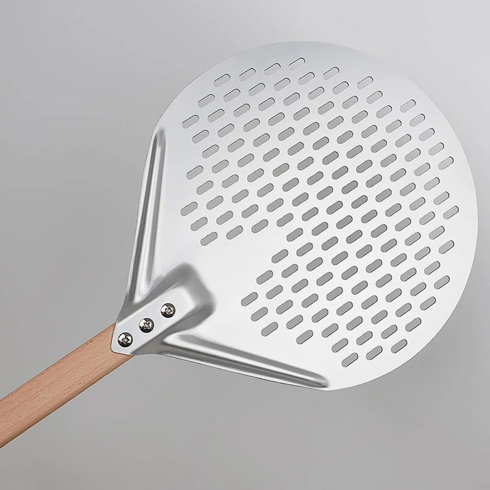 12/14 Inch Round Pizza Turning Peel Hard Anodized Aluminum Paddle - Cheerful Home Finds