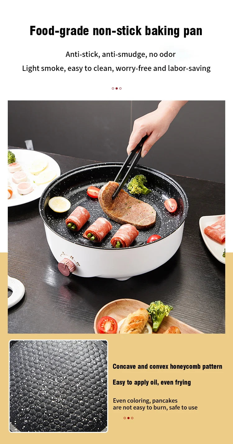 Electric MultiCooker Electric Frying Pan 220V Non-stick Cooking Machine - Cheerful Home Finds