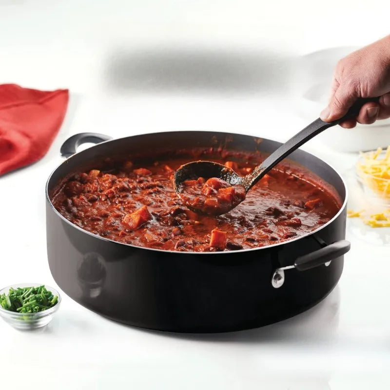 Nonstick Family Pan Jumbo Cooker with Lid 14 Inch Aluminum - Cheerful Home Finds