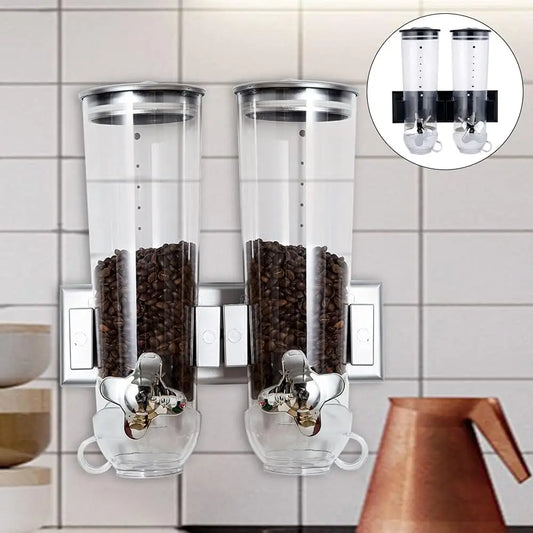 2 PACK Food Dispensers Wall Mount Dry Cereal Dispenser - Cheerful Home Finds