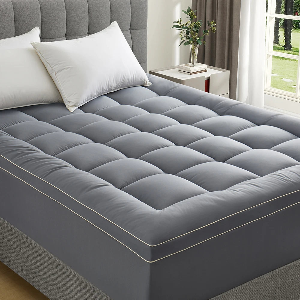 Ultra Thick Queen Bed Cover 900 GSM Mattress Topper Soft - Cheerful Home Finds