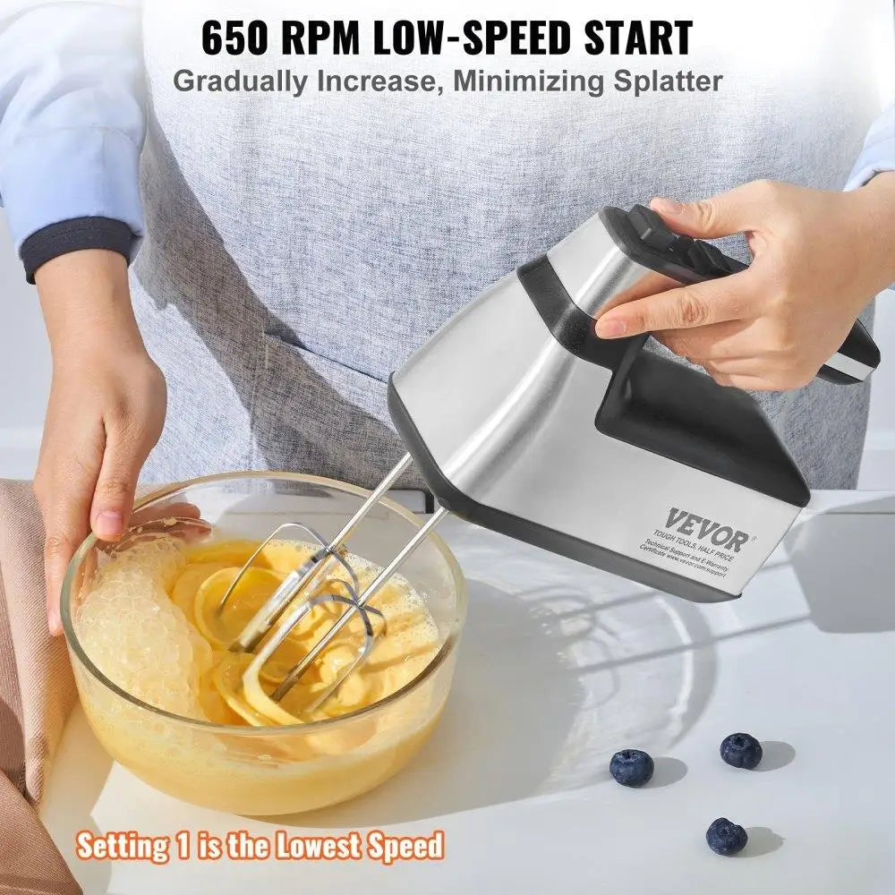 Cordless Electric Hand Mixer 250W with Turbo Boost Beaters - Cheerful Home Finds