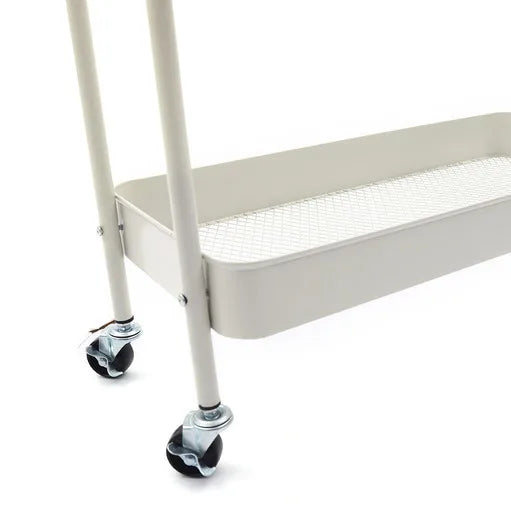 Mobile Clothing Storage Rack with 2 Tiers and Wheels - Cheerful Home Finds