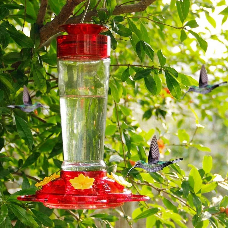 1pc Suspended Hummingbird Feeder Bird With Hook Feeder 5 Nectar Feeding Ports 13.5oz - Cheerful Home Finds