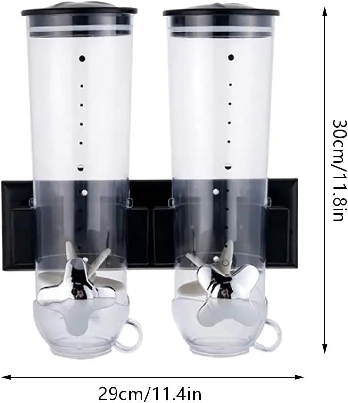 2 PACK Food Dispensers Wall Mount Dry Cereal Dispenser - Cheerful Home Finds