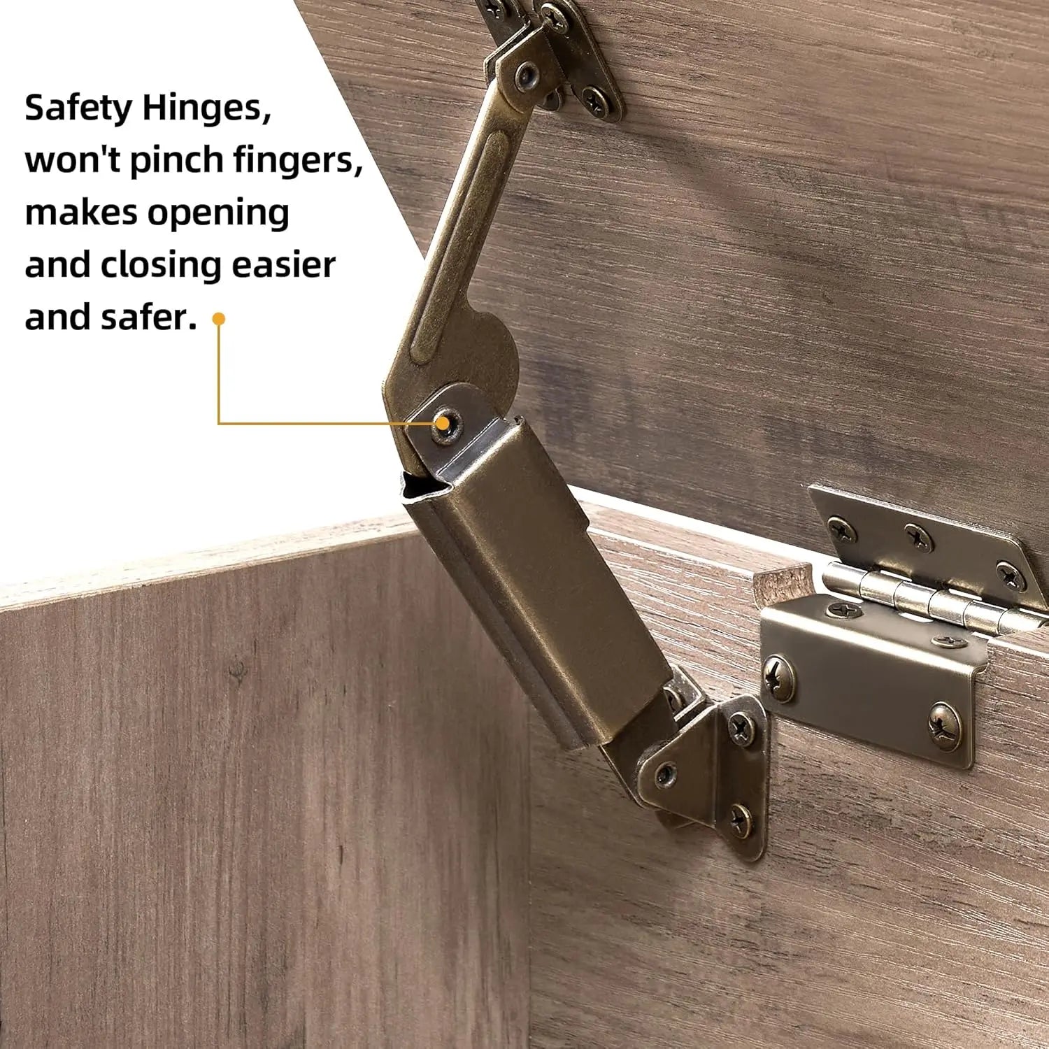 Storage Bench Storage Chest with 2 Safety Hinges Liftable Top - Cheerful Home Finds