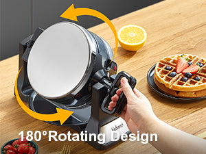 Belgian Waffle Maker Classic Rotating Iron Nonstick Plates - Cheerful Home Finds