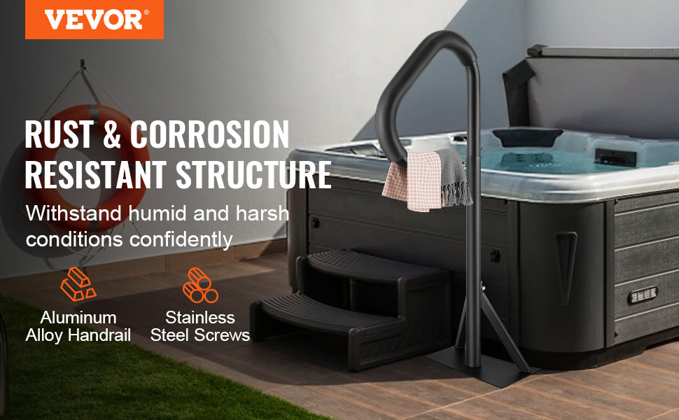 VEVOR 360 Rotatable Hot Tub Handrail Adjustable Height - Cheerful Home Finds