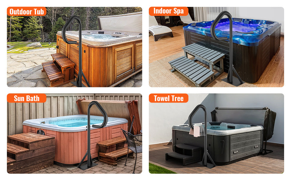 VEVOR 360 Rotatable Hot Tub Handrail Adjustable Height - Cheerful Home Finds